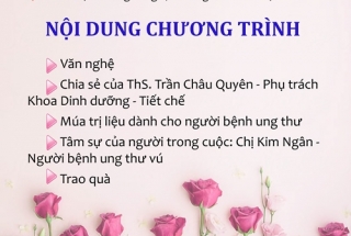 LỊCH SINH HOẠT CLB NGƯỜI BỆNH UNG THƯ THÁNG 8